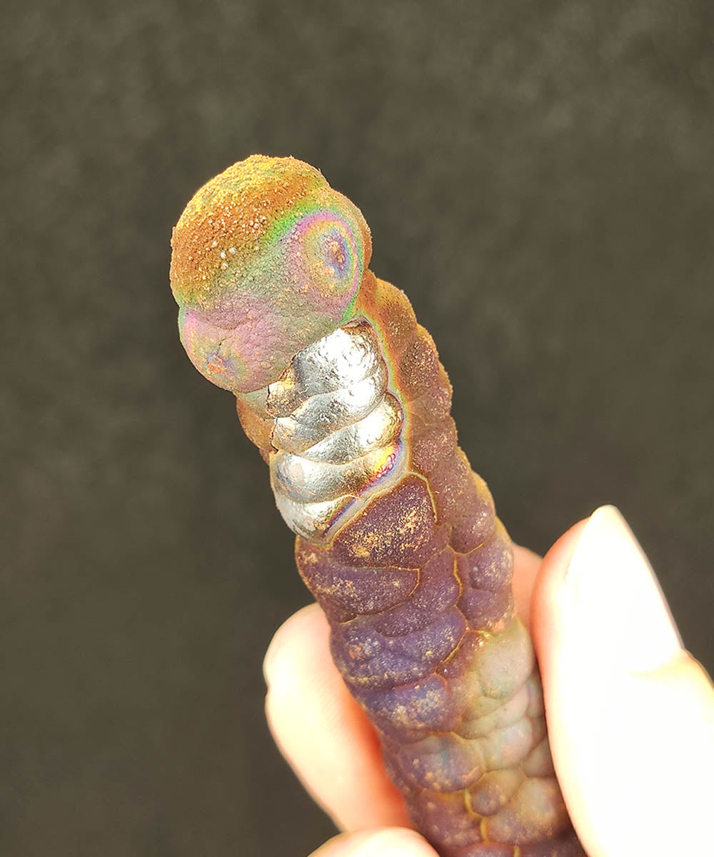 | Goethite Pillar(8.8cm) | Top premium rare Iridescent Goethite, Turgite, Hematite, Iridescent | COLOUR: Purple | 100% natural color |