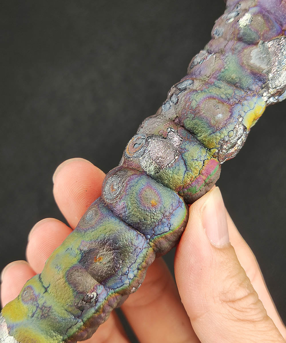 | Goethite Pillar(12.7cm) | Top premium rare Iridescent Goethite, Turgite, Hematite, Iridescent | COLOUR: Pink, Purple, Green, Orange | 100% natural color |