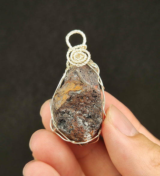 "Top Grade Rare" Gold Pink Green Calcite Pendant | Shimmering Diamond Series x Universal Abundance | Energy Peak Core | Natural Malaysian Leklai