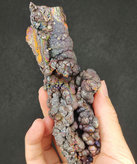 Collector Grade 13.5cm Malaysia Natural Leklai Pillar | Full Dimension Manifestation | Aged Purple, Blue, Pink, Silver & Green Shell | Supreme Energy Anchor