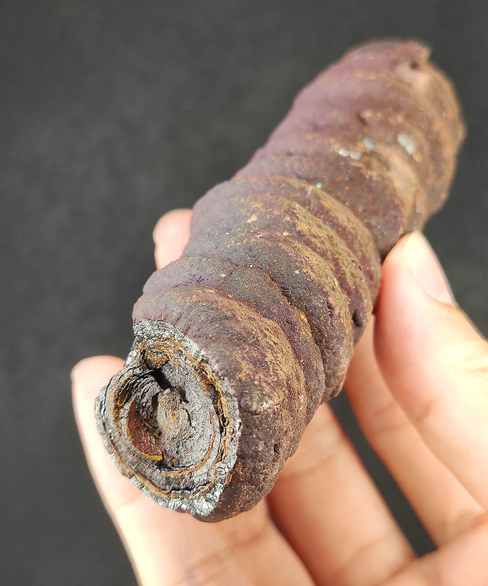 | Goethite Pillar(11.3cm) | Top premium rare Iridescent Goethite, Turgite, Hematite, Iridescent | COLOUR: Bronze , Brown ,Purple Blue | 100% natural color |