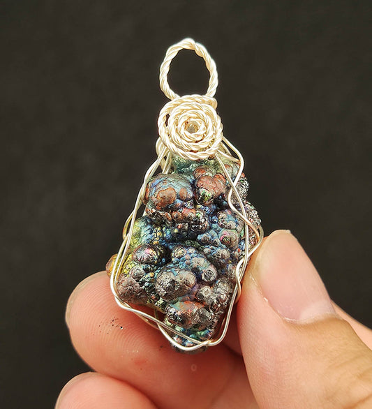 Top Grade "Explosive Gold Bodhi Bead" Original Stone Pendant | Gold x Blue | Peak Color Burst Core Material | Wealth Manifestation & Clarity Shield | Natural Malaysian Leklai | Convertible to Keychain