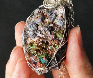 | Top premium rare Iridescent Goethite, Turgite, Hematite, Iridescent | COLOUR: Rainbow ,Turgite with gold Calcite & White Quartz,Crystal | 100% natural color |