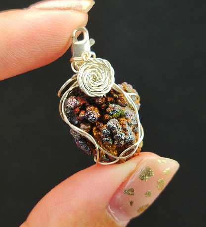 | Mini pendant | Goethite Pendant Copper Wire Wrapped Gemstone Pendant | COLOUR: Goldr | 100% natural color |