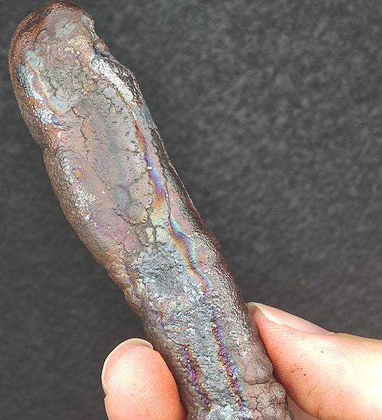 | Goethite Pillar(14cm) | Top premium rare Iridescent Goethite, Turgite, Hematite, Iridescent | COLOUR: Silver, Pink | 100% natural color |