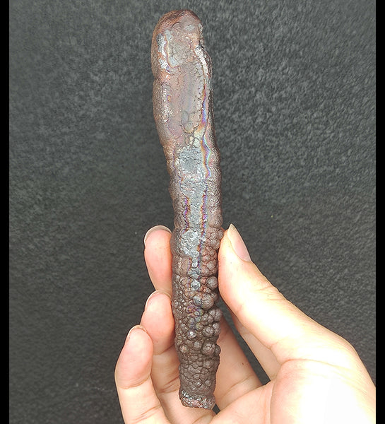 | Goethite Pillar(14cm) | Top premium rare Iridescent Goethite, Turgite, Hematite, Iridescent | COLOUR: Silver, Pink | 100% natural color |