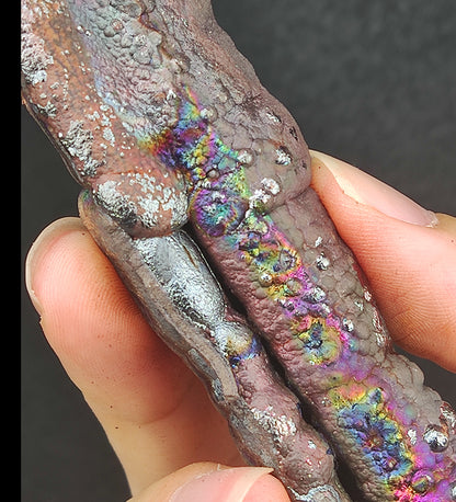 | Goethite Pillar(13cm) | Top premium rare Iridescent Goethite, Turgite, Hematite, Iridescent | COLOUR: Silver, Pink, Rainbow| 100% natural color |