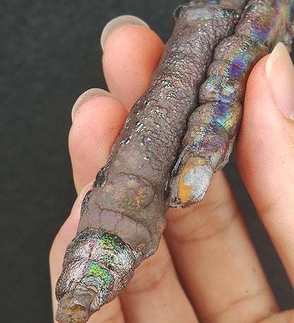 | Goethite Pillar(13cm) | Top premium rare Iridescent Goethite, Turgite, Hematite, Iridescent | COLOUR: Silver, Pink, Rainbow| 100% natural color |