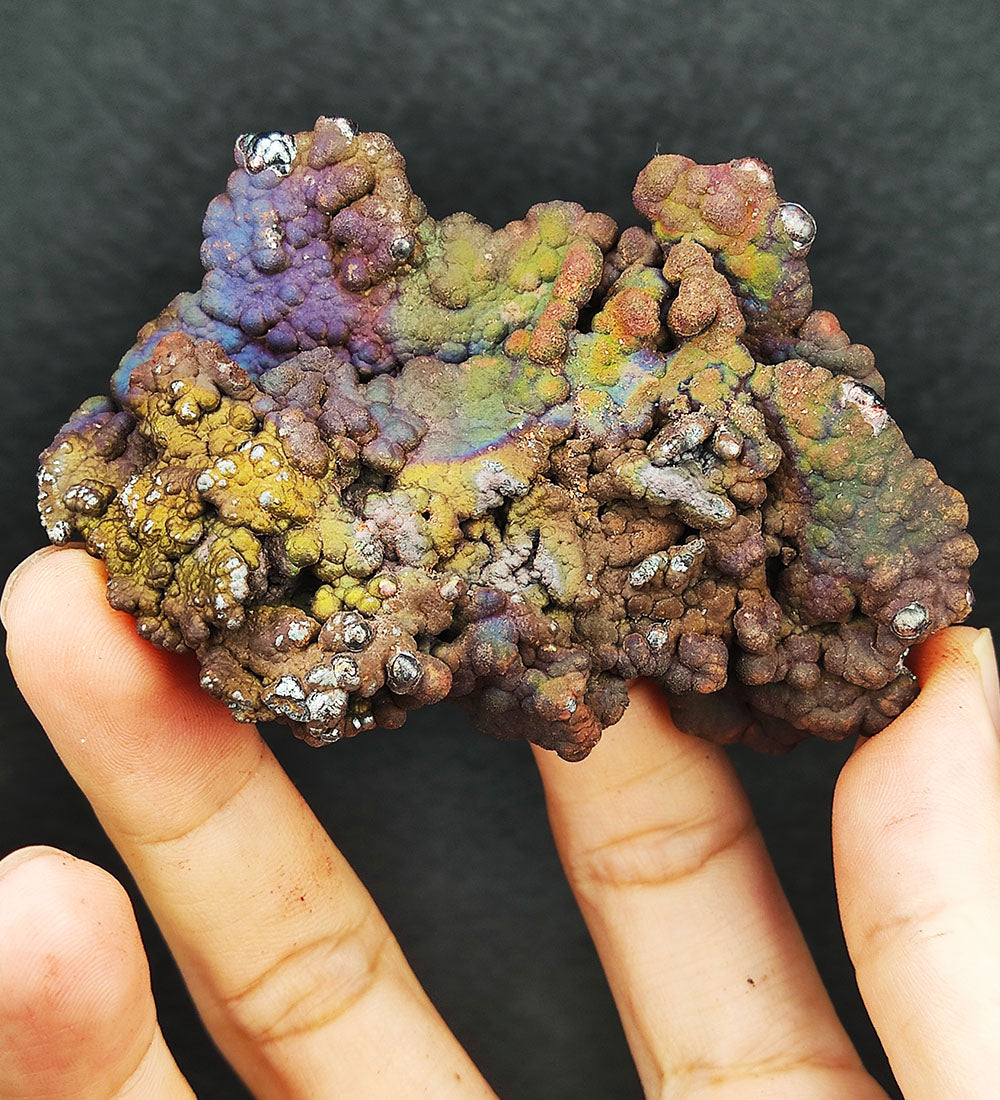 | Top premium rare Iridescent Goethite, Turgite, Hematite, Iridescent | COLOUR: Silver Green, Yellow, Pink | 100% natural color |