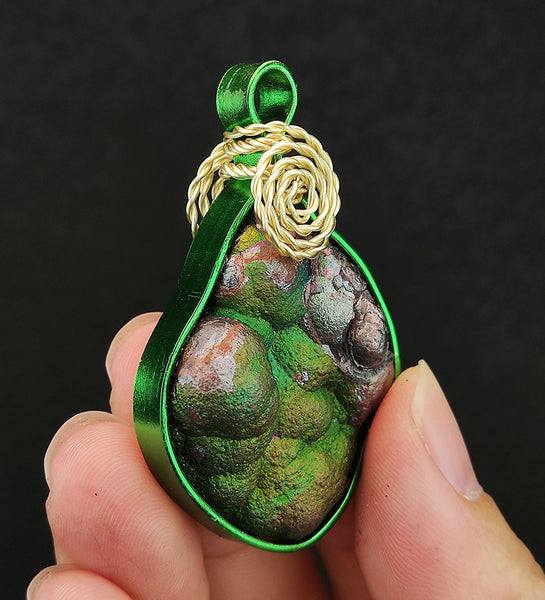 | Brand New Accessories | Goethite Pendant Copper Wire Wrapped Gemstone Pendant | COLOUR: Green | 100% natural color |