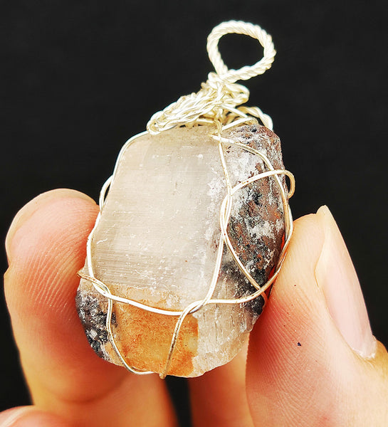 | Goethite Pendant Copper Wire Wrapped Gemstone Pendant | COLOUR:with White Quartz,Crystal | 100% natural color |