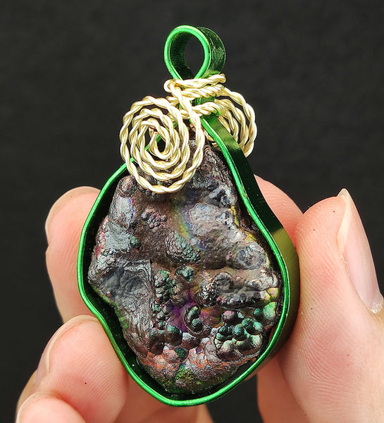 | Brand New Accessories | Goethite Pendant Copper Wire Wrapped Gemstone Pendant | COLOUR: Green | 100% natural color |