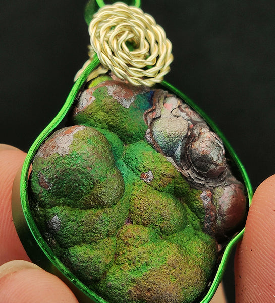 | Brand New Accessories | Goethite Pendant Copper Wire Wrapped Gemstone Pendant | COLOUR: Green | 100% natural color |