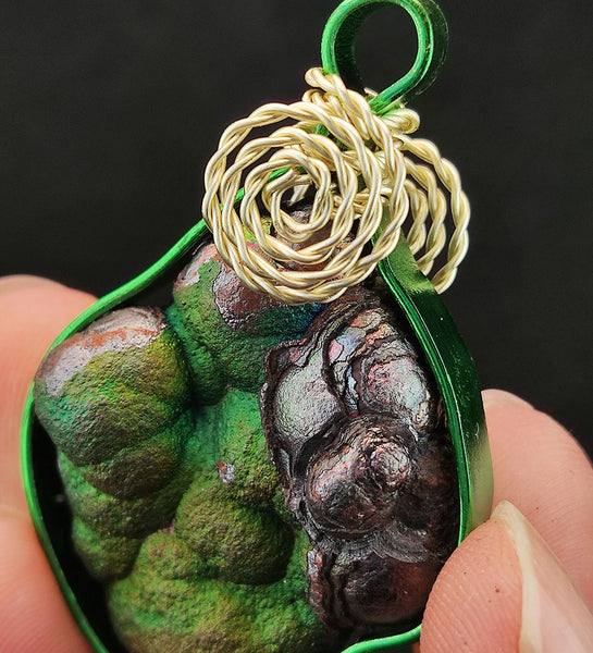 | Brand New Accessories | Goethite Pendant Copper Wire Wrapped Gemstone Pendant | COLOUR: Green | 100% natural color |