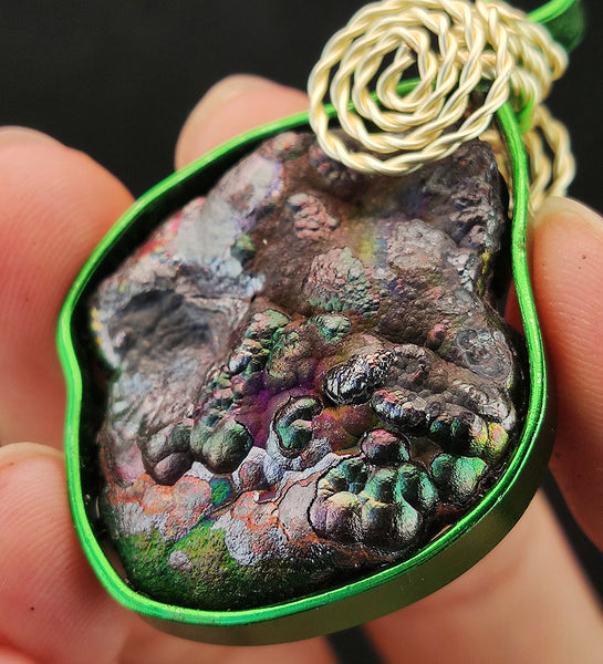 | Brand New Accessories | Goethite Pendant Copper Wire Wrapped Gemstone Pendant | COLOUR: Green | 100% natural color |