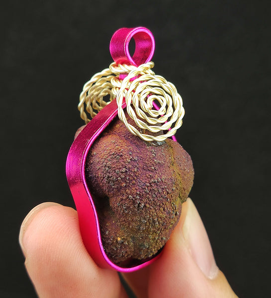 | Brand New Accessories | Goethite Pendant Copper Wire Wrapped Gemstone Pendant | COLOUR: Red | 100% natural color |