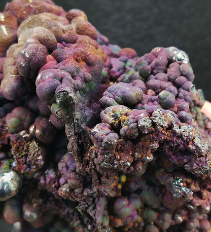 Goethite shape similar：Kyoho grape |  1.5 kg Big ornaments | Top premium rare Iridescent Goethite, Turgite, Hematite, Iridescent | COLOUR:violet-red , Silver| 100% natural color |