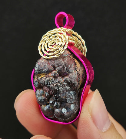 | Brand New Accessories | Goethite Pendant Copper Wire Wrapped Gemstone Pendant | COLOUR: Red | 100% natural color |