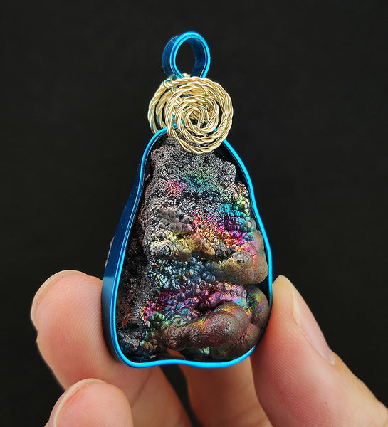 | Brand New Accessories | Goethite Pendant Copper Wire Wrapped Gemstone Pendant | COLOUR: Rainbow | 100% natural color |