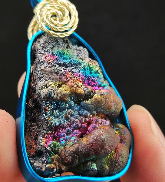 | Brand New Accessories | Goethite Pendant Copper Wire Wrapped Gemstone Pendant | COLOUR: Rainbow | 100% natural color |