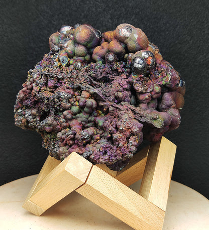 Goethite shape similar：Kyoho grape |  1.5 kg Big ornaments | Top premium rare Iridescent Goethite, Turgite, Hematite, Iridescent | COLOUR:violet-red , Silver| 100% natural color |