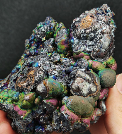 "Top Grade" Ox Horn Form Great Buddha Bead | Double-Sided Rainbow: Blue, Purple & Green | Enhanced Wisdom, Spiritual Shielding & Career Vitality | Rare Aged Core | Malaysia Leklai