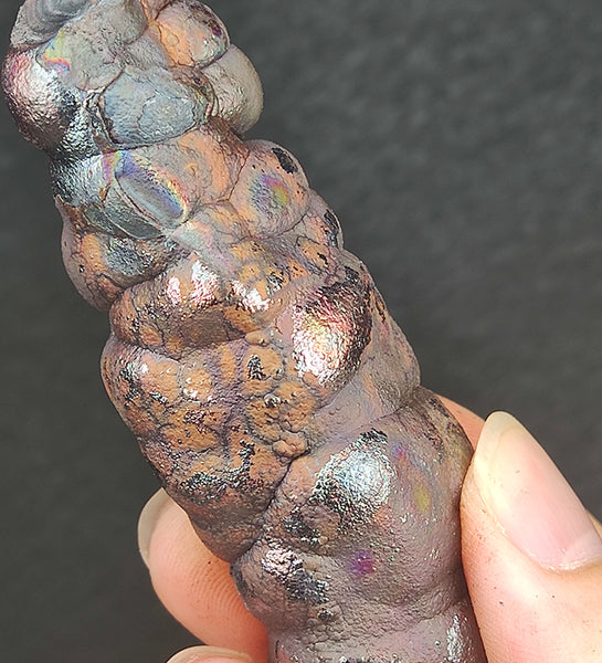 | Goethite Pillar(9cm) | Top premium rare Iridescent Goethite, Turgite, Hematite, Iridescent | COLOUR: Silver, Pink | 100% natural color |