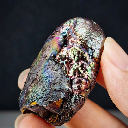 大佛柱｜圓頭柱柱造型｜銀金粉三色｜力泥活石｜Leklai Iridescent Goethite