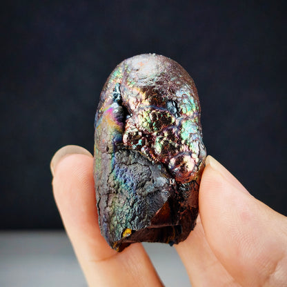 大佛柱｜圓頭柱柱造型｜銀金粉三色｜力泥活石｜Leklai Iridescent Goethite
