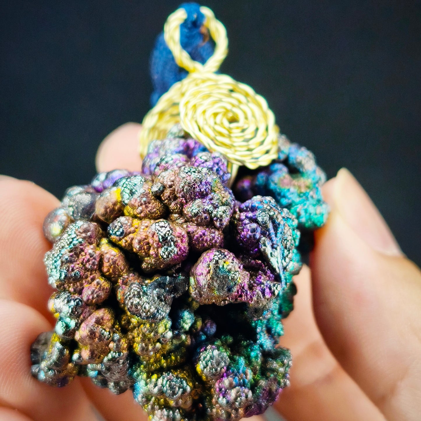 收藏級菩提珠平安繩｜力泥活石｜五彩繽紛（綠紫粉金銀）｜Leklai Iridescent Goethite ｜HARUKA