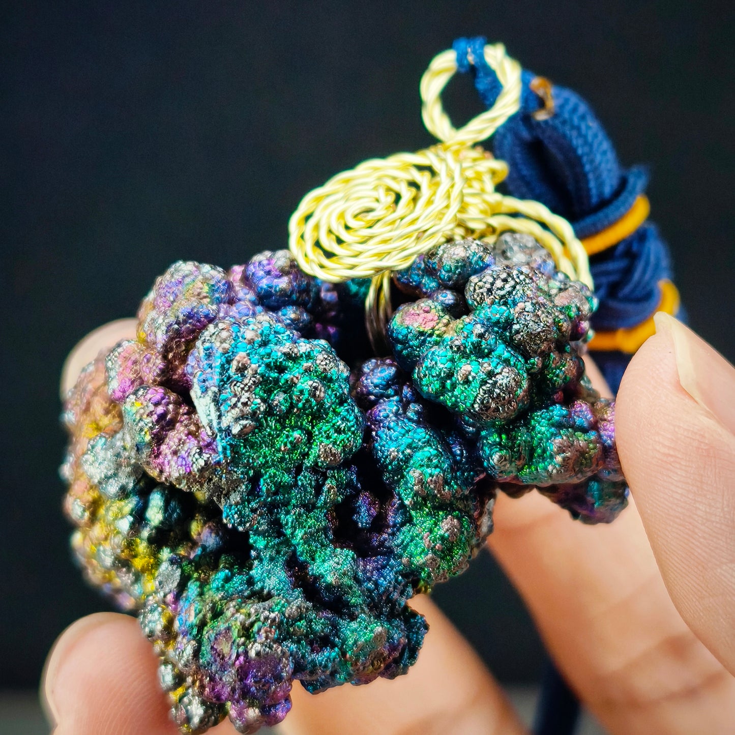 收藏級菩提珠平安繩｜力泥活石｜五彩繽紛（綠紫粉金銀）｜Leklai Iridescent Goethite ｜HARUKA
