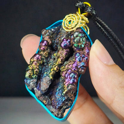 頂級大佛珠吊墜｜高階四色（金綠藍紫）｜力泥活石｜Leklai Iridescent Goethite