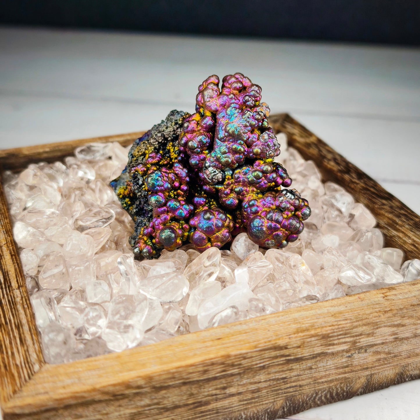 Top-Grade Grand Buddha | Backing Mountain Shape | Blue Purple Green Gold | Leklai Iridescent Goethite | HARUKA