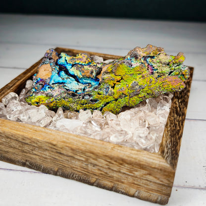 Top-Grade Double-Sided Rainbow | Wealth & Fortune Shield | Landscape Mountain Shape | Goethite LekLai