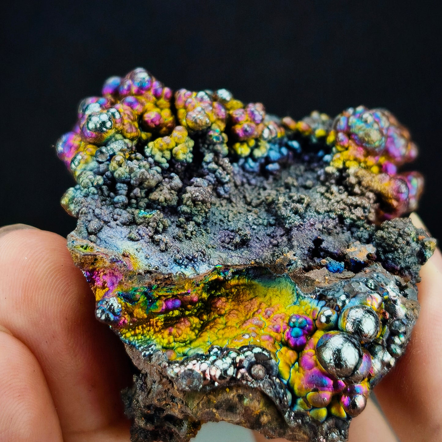 Top-Grade Grand Buddha | Backing Mountain Shape | Blue Purple Green Gold | Leklai Iridescent Goethite | HARUKA