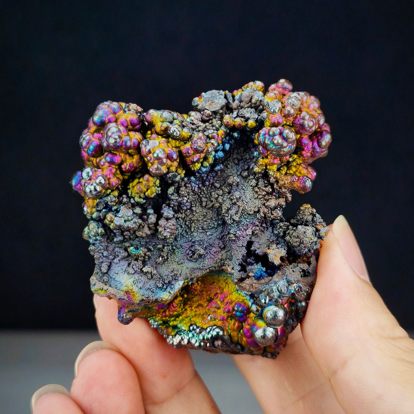Top-Grade Grand Buddha | Backing Mountain Shape | Blue Purple Green Gold | Leklai Iridescent Goethite | HARUKA