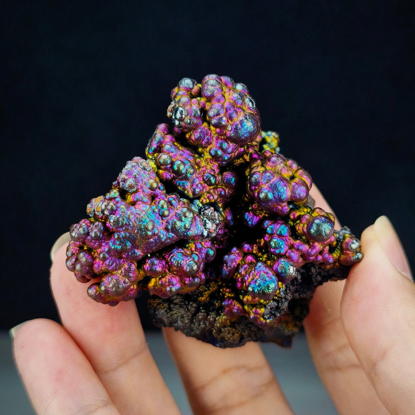 Top-Grade Grand Buddha | Backing Mountain Shape | Blue Purple Green Gold | Leklai Iridescent Goethite | HARUKA