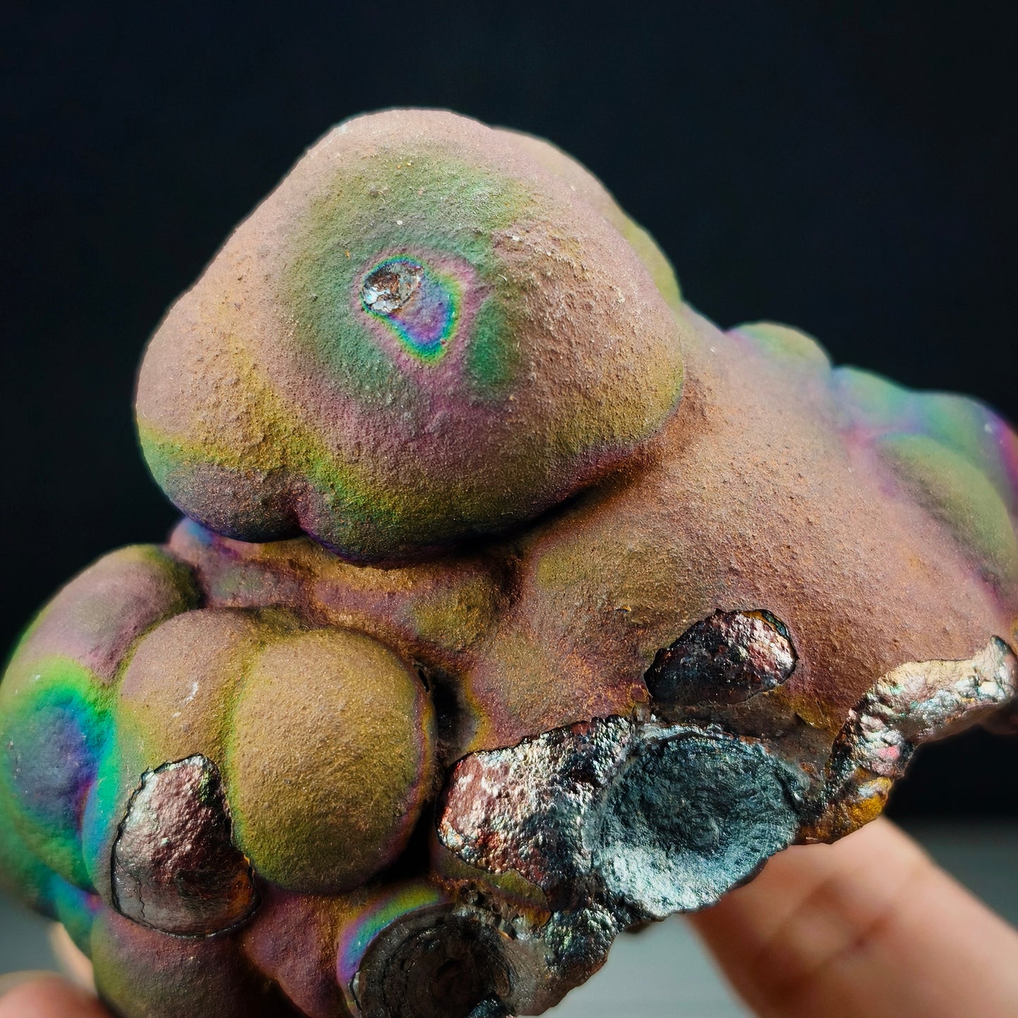 Top-Grade Grand Buddha | Mini Water-Absorbing Elephant | Blue Purple Green Old Matrix | Leklai Iridescent Goethite | HARUKA