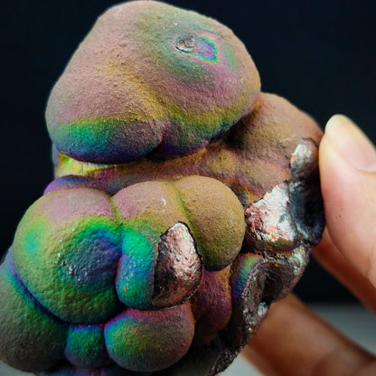 Top-Grade Grand Buddha | Mini Water-Absorbing Elephant | Blue Purple Green Old Matrix | Leklai Iridescent Goethite | HARUKA