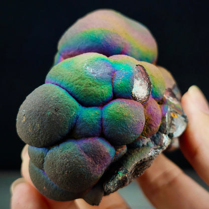 Top-Grade Grand Buddha | Mini Water-Absorbing Elephant | Blue Purple Green Old Matrix | Leklai Iridescent Goethite | HARUKA