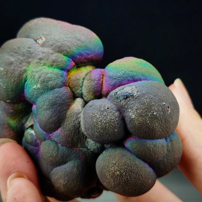 Top-Grade Grand Buddha | Mini Water-Absorbing Elephant | Blue Purple Green Old Matrix | Leklai Iridescent Goethite | HARUKA