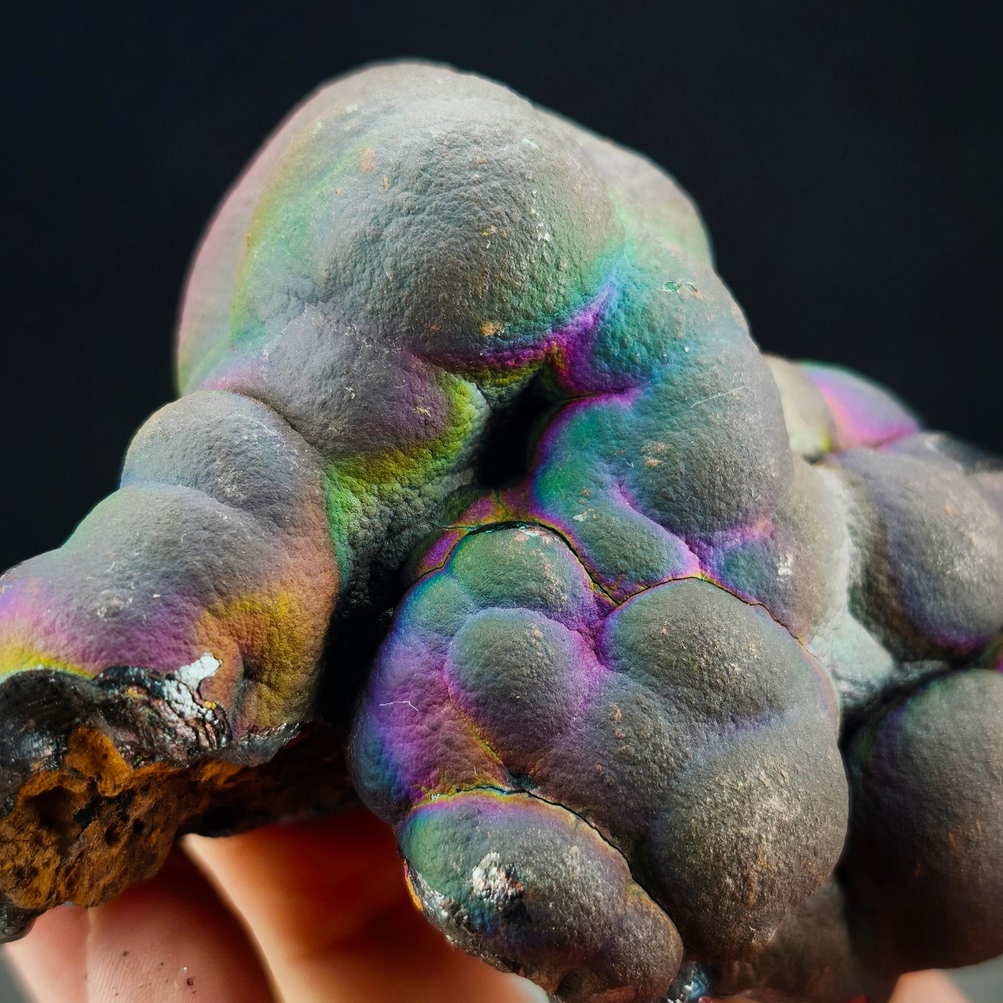 Top-Grade Grand Buddha | Mini Water-Absorbing Elephant | Blue Purple Green Old Matrix | Leklai Iridescent Goethite | HARUKA