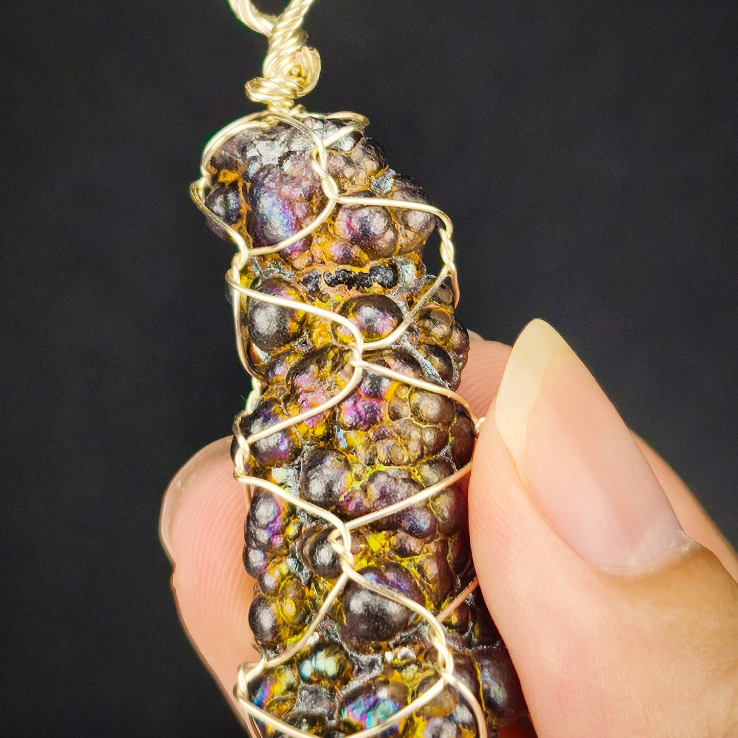 Gold & Silver Column Pendant | Ultimate Wealth & Protection Shield | Goethite LekLai