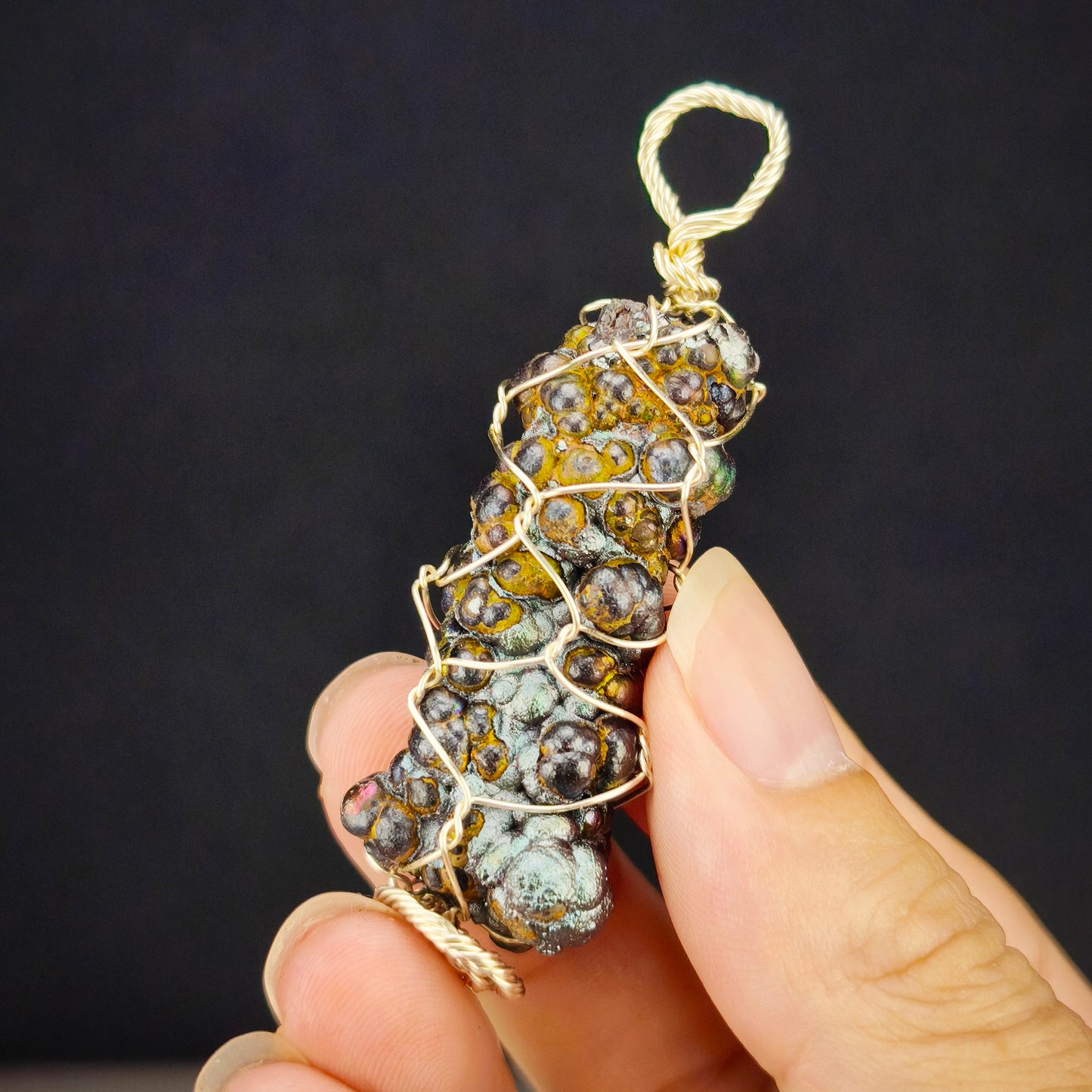 Gold & Silver Column Pendant | Ultimate Wealth & Protection Shield | Goethite LekLai