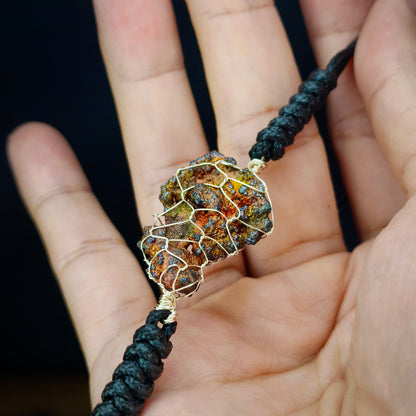 金橙色七彩力泥手繩｜天然力泥手飾｜和諧平衡、穩定氣場與聚財運｜Goethite LekLai