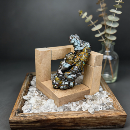 Gold Silver Pillar Seahorse | Natural Gold & Silver | Wealth Luck & Career Breakthrough