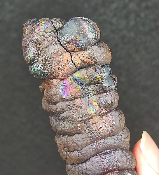 | Goethite Pillar(11cm) | Top premium rare Iridescent Goethite, Turgite, Hematite, Iridescent | COLOUR: Silver, Pink | 100% natural color |