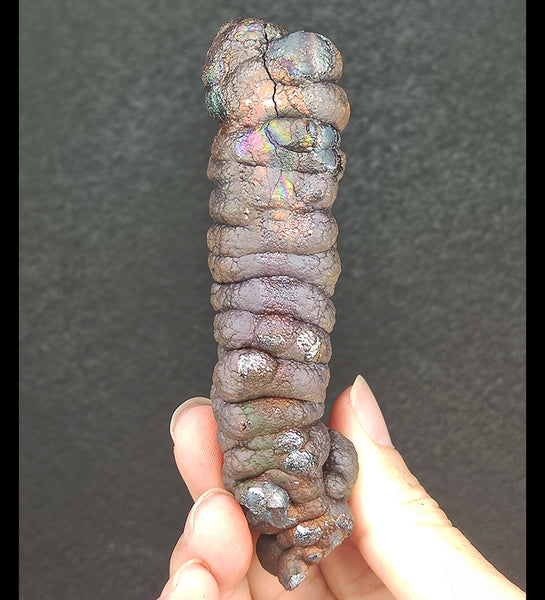 | Goethite Pillar(11cm) | Top premium rare Iridescent Goethite, Turgite, Hematite, Iridescent | COLOUR: Silver, Pink | 100% natural color |