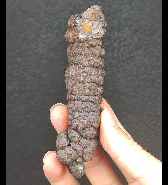 | Goethite Pillar(11cm) | Top premium rare Iridescent Goethite, Turgite, Hematite, Iridescent | COLOUR: Silver, Pink | 100% natural color |