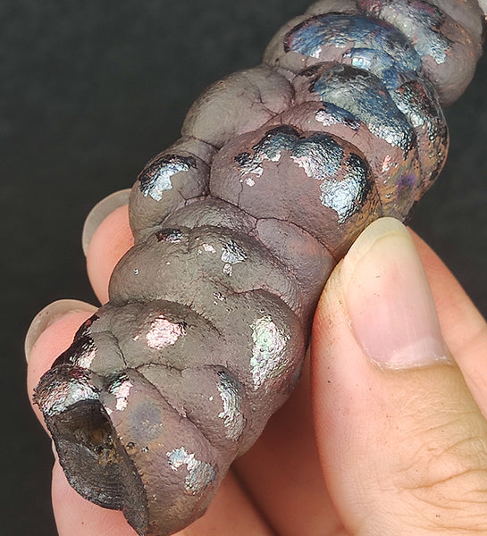 | Goethite Pillar(9cm) | Top premium rare Iridescent Goethite, Turgite, Hematite, Iridescent | COLOUR: Silver, Pink | 100% natural color |